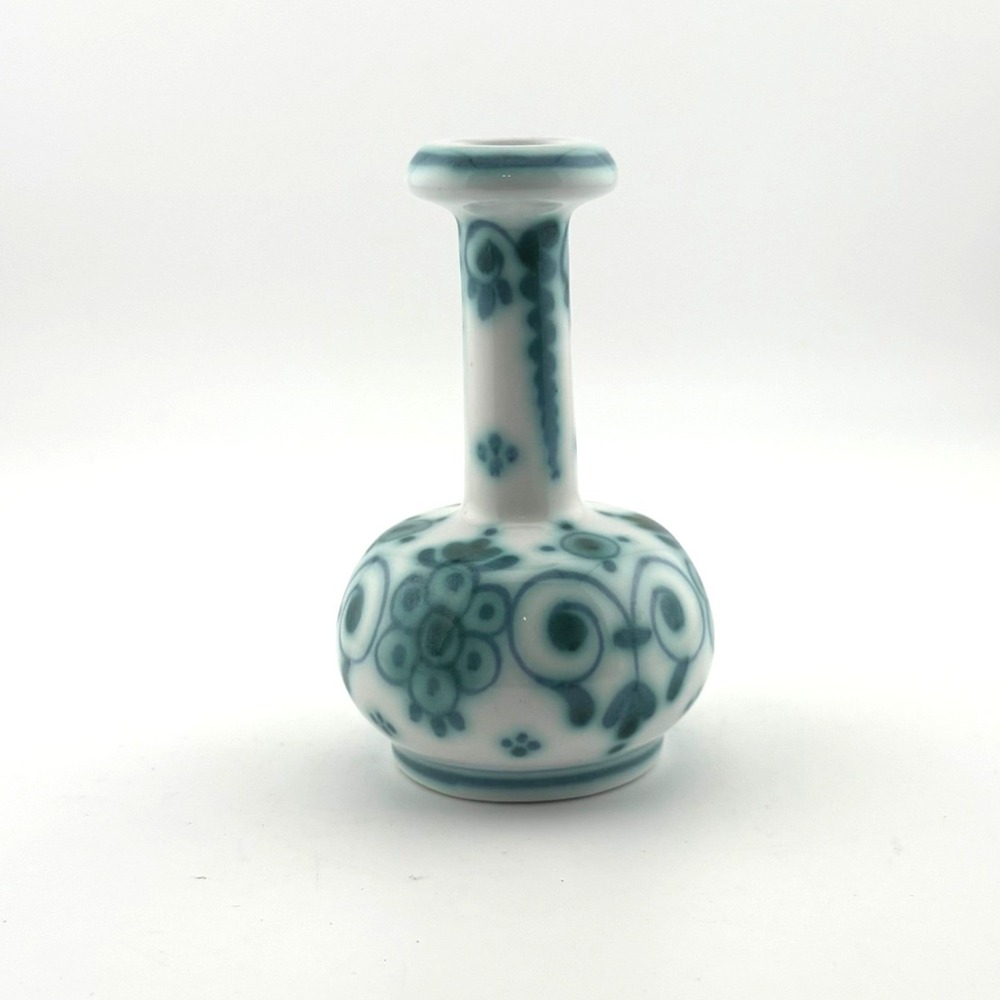 Rare Vintage Delft Delvert Pattern Hand Painted Ceramic Bud Vase 1970
